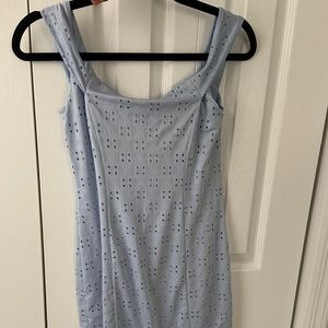 PACSUN Sky Blue Eyelet Dress